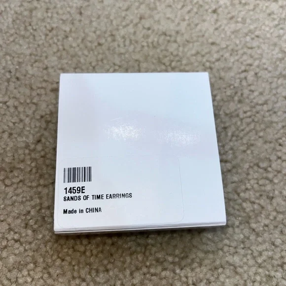 Touchstone Crystal Silver Cream Earrings Elegant Drop Design - Picture 2 of 3